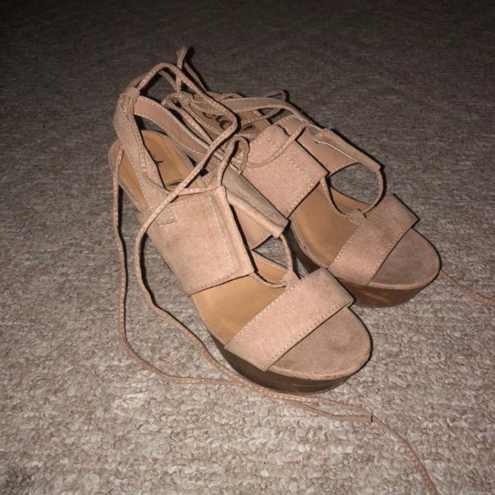 Lace up wedges